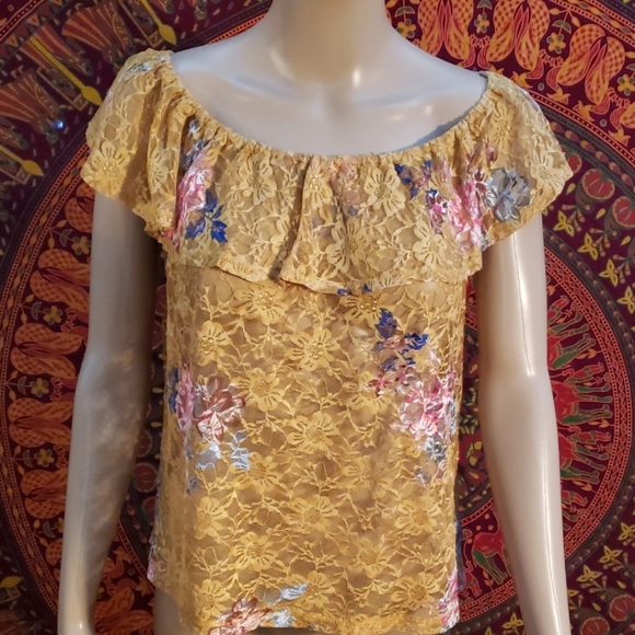 Meraki floral lace top size medium - Picture 1 of 7